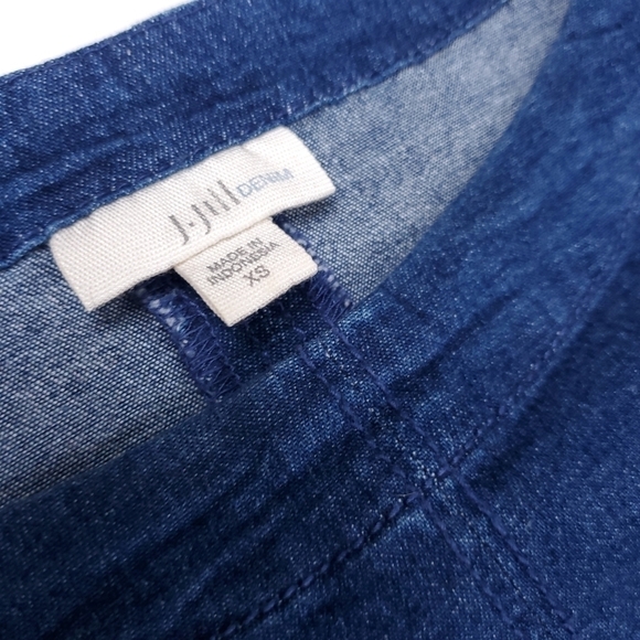 New J. Jill Denim Sheath Chambray Midi Dress Size XS - Picture 7 of 14